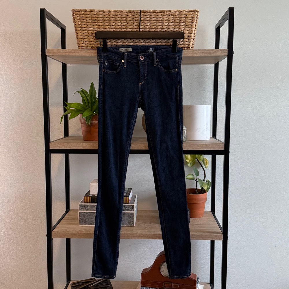 AG Adriano Goldschmied "The Legging" Super Skinny Dark Wash Jeans, 25